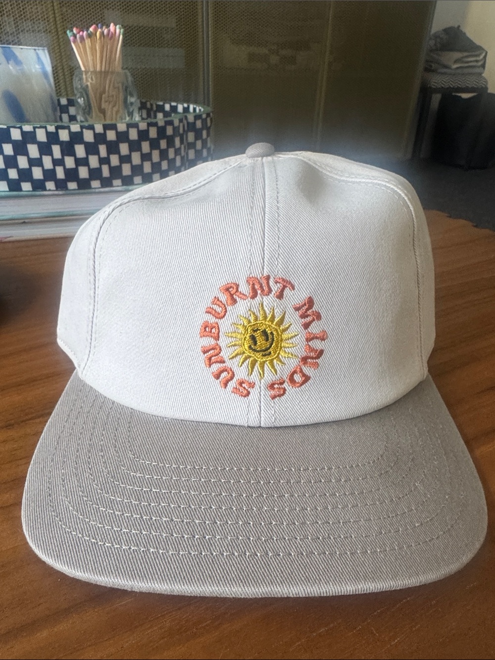 VISSLA Kids Beige & Gray Sunburst Embroidered Cap